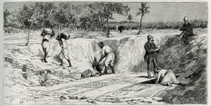 Excavations at the Christian Cemetery of Lamta, with Both Mission Charges. Engraving by Eug. Girardet, to Illustrate the Story 