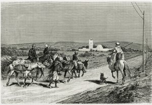 Our trailer is moving. Engraved by Eugene Girardet, to illustrate the story 