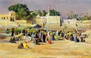 Reed Sellers on the Nile by Eugene Alexis Girardet