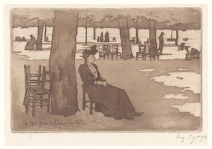 Woman in the Garden of the Tuileries in Paris