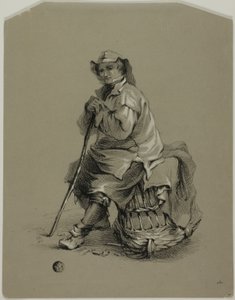 Fisherman Seated on Lobster Pot by Eugene Bléry