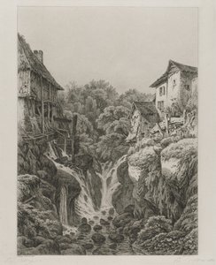 The Mill and Waterfall of Grésy near Aix-les-Bains, 1856