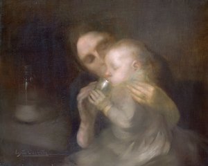 The Tin Mug by Eugène Carrière