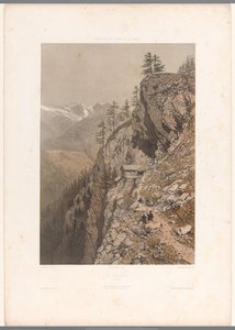 Hikers on Mountain Path near Chamonix and Mont Blanc