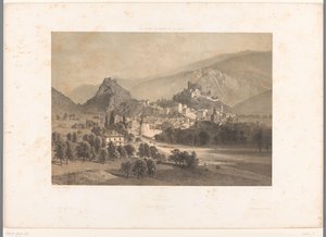 View of Sion in the Rhône Valley (Views in Switzerland, Savoy, and Tyrol) (La Suisse, la Savoie et le Tyrol) (series title) by Eugene Ciceri