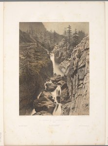 View of the Bérard Waterfall (Views in Switzerland, Savoy and Tyrol) by Eugene Ciceri