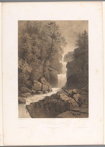View of the Reichenbach Waterfall by Eugene Ciceri