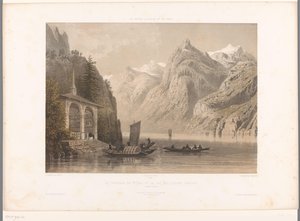 View of the Tell Chapel at Lake Lucerne (Views in Switzerland, Savoy, and Tyrol) (La Suisse, la Savoie et le Tyrol) (series title) by Eugene Ciceri