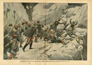 Illustration of Eugene Damblans (1865-1945) in Le Pelerin, 06/03/04 - An Avalanche at the Pare Pass in the Alps, Causing Several Deaths at the 157th of Infantry