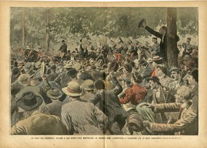 The Narbonnais crowd cheers for Montpellier M. Ferroul whose arrest caused bloody days by Eugene Damblans