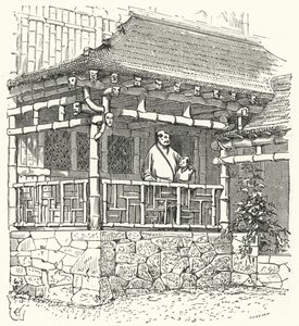 Ancient Chinese house built from bamboo by Eugene Emmanuel after Viollet le Duc