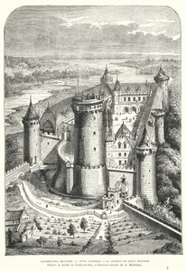 Chateau de Coucy, Picardy, France, after its restoration in the 19th Century by Eugene Viollet-le-Duc