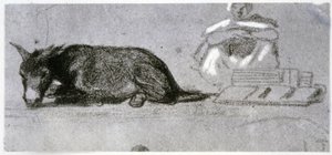 Donkey in the Sahel by Eugène Fromentin