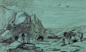 Halt in the Desert by Eugène Fromentin
