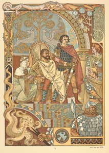 A King on His Throne, in Court by Eugene Grasset