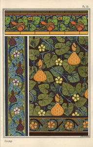 Gourd in Wallpaper, Stained Glass and Fabric Patterns by Eugene Grasset