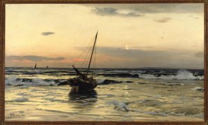 E. Dücker, Sunset at Sea by Eugene Gustav Dücker