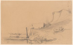 A Coast Road with Cliffs in the North of France by Eugene Isabey