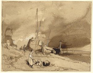 Edge of the Beach (Fishing-boats on a Beach, Storm Clouds in the Distance)