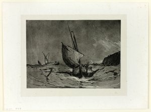Fishing Boat in a Gale by Eugene Isabey