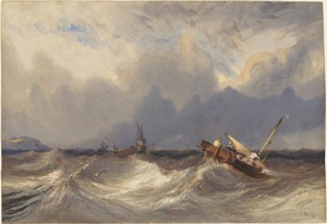 Fishing Boats Tossed before a Storm by Eugene Isabey
