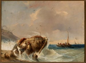 Fishing Boat on the Seashore by Eugene Isabey