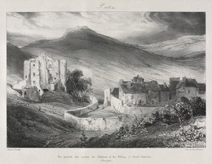 Picturesque and Romantic Journeys in Old France, Auvergne: Ruins of the Castle and Village of Saint Nectaire
