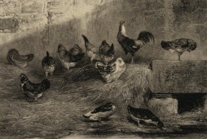 Chickens and Ducks by Eugene Leroux