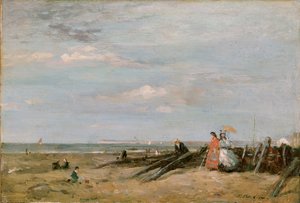 A Beach Scene at Trouville, 1860s by Eugene Louis Boudin