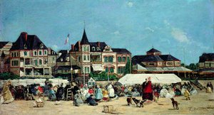 Casino de Trouville by Eugene Louis Boudin