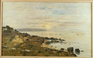 Cliffs at Benerville, Sunset, 1897 by Eugene Louis Boudin