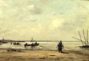 Low Tide Near Honfleur by Eugene Louis Boudin
