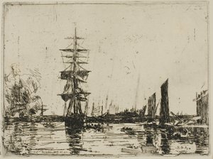Seascape with Boats by Eugene Louis Boudin