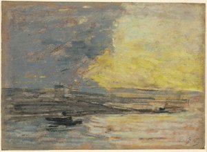 Seaside, Port of Honfleur by Eugene Louis Boudin
