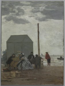 The Beach at Deauville by Eugene Louis Boudin