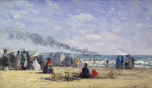 The Beach at Trouville at Bathing Time, 1868 by Eugene Louis Boudin