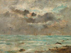 The Coast at Trouville, c.1865-1900 by Eugene Louis Boudin
