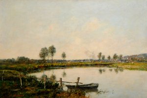 The Water Meadows at Deauville, France by Eugene Louis Boudin