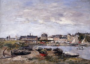 Trouville: View toward Deauville on Market Day