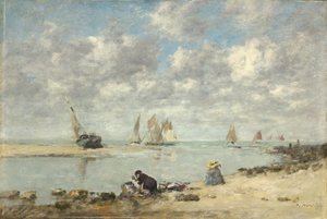 Washerwoman near Trouville by Eugene Louis Boudin