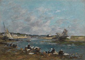 Washerwomen on the Banks of River Touques