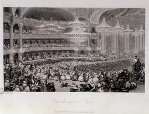 Ball mask organized at the Opera de Paris. Engraving by Eugene Louis Lami, 1843 by Eugene Louis Lami