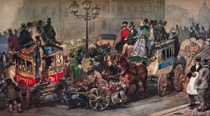 Traffic Trouble in 50, 19th century by Eugene Louis Lami