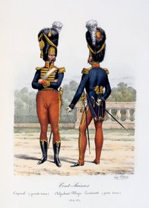 Cent-Suisses, Caporal Grande Tenue, Adjudant-Major Lieutenant Petite Tenue by Eugene Titeux