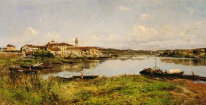 View of Sesto Circalende, c.1885 by Eugenio Gignous