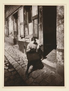 La Villette, Streetwalker Waiting for a Client, 19th arrondissement, April 1921 by Eugène Atget