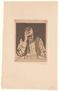 Man Reading by Eugène Bejot (signed by artist)