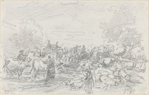 Herds Crossing a Stream by Eugène Boudin
