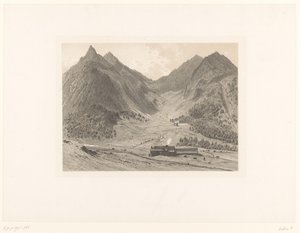Mountain Landscape with House in Alpine Meadow by Eugène Cicéri (attributed to)