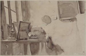 A Corner of Studio by Eugène Delacroix